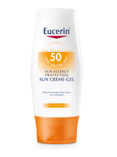 EUCERIN SUN SPF50+ Ochranný krémový gel na opalování proti sluneční alergii 150ml