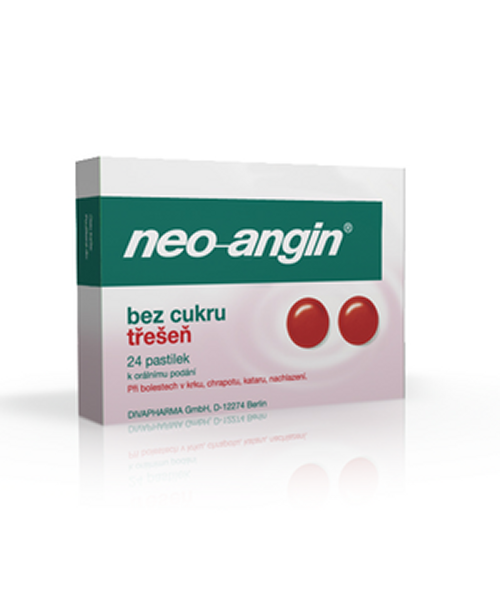 Neo-Angin bez cukru Třešeň 24 tablet