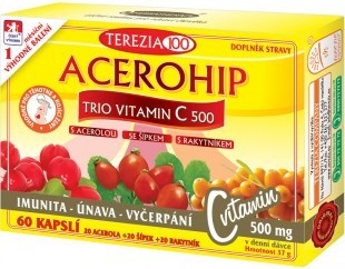 Terezia Company Acerohip Trio vitamin C 500 mg 60 kapslí