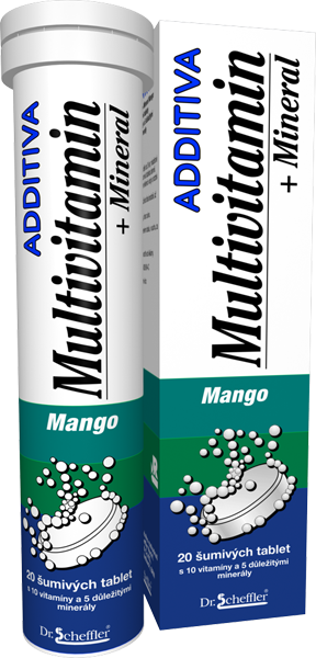 Additiva multivitamín + minerál 20 šumivých tablet mango