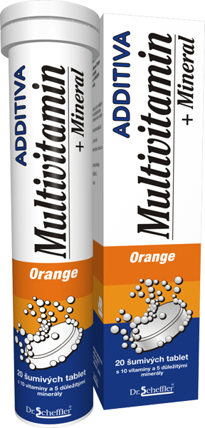 Additiva multivitamín + minerál 20 šumivých tablet pomeranč
