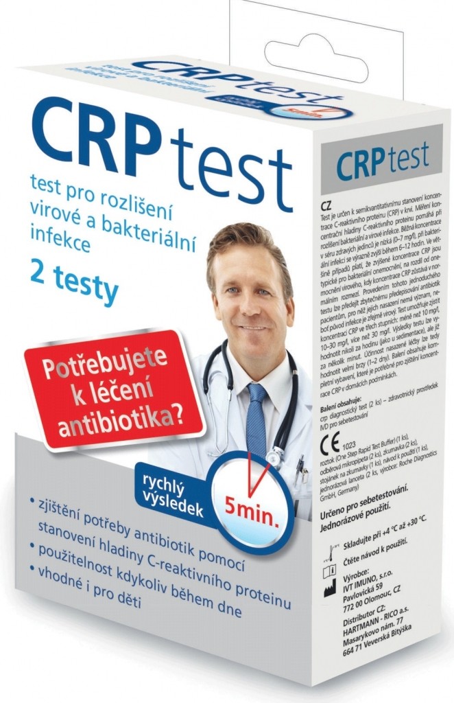 CRP test pro rozlišení virové a bakteriální infekce 2 ks