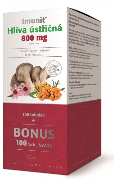 Imunit Hlíva ústřičná 800 mg s rakytníkovým olejem a Echinaceou 100 tob. + 100 tob.