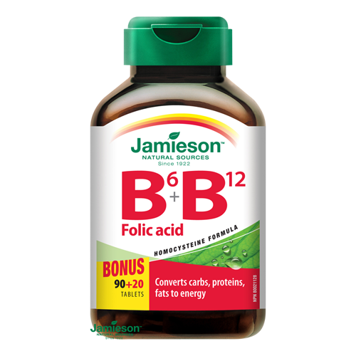 JAMIESON Vitaminy B6 B12 + kyselina listová tbl.110