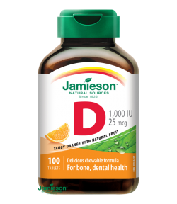 JAMIESON Vitamín D3 1000IU tablety na cucání s příchutí pomeranč 100tbl.