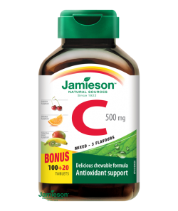JAMIESON Vitamin C 500mg mix 3 ovocné příchutě 120 tablet