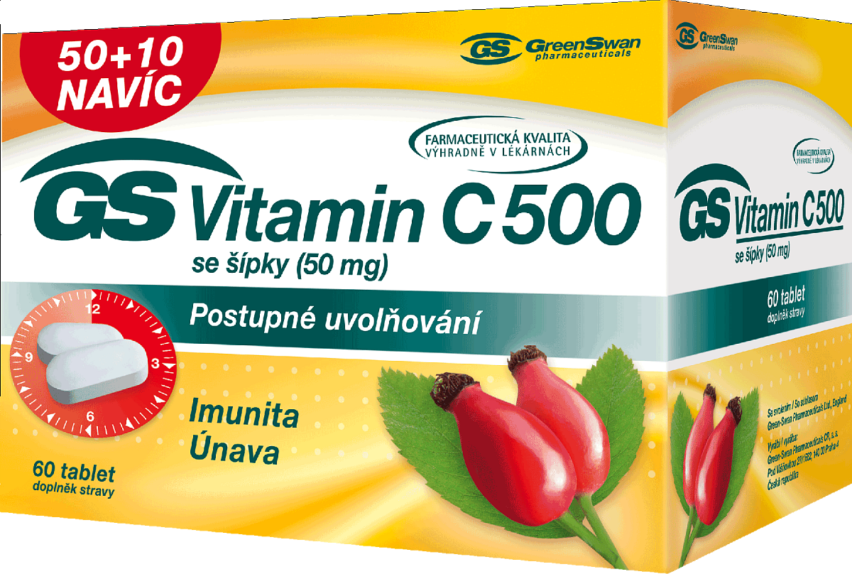 GS Vitamín C 500 se šípky tbl.50+10