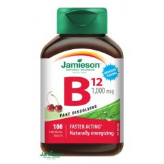 JAMIESON Vitamin B12 1000mcg třešeň tbl.100 EXP 5/2023