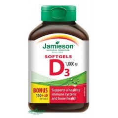 JAMIESON Vitamin D3 1000 IU cps.180