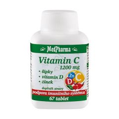 MedPharma Vitamin C 1200 mg s šípky, vitamin D, zinek 67 tablet AKCE