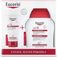 EUCERIN pH5 Dárkové balení  (Eucerin pH5 mycí olej na ruce 250 ml + krém na ruce 75 ml)