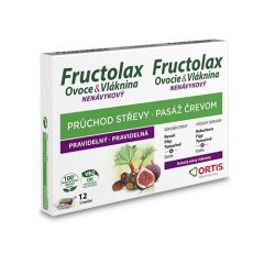 Ortis Fructolax ovoce a vláknina 12 žvýkacích kostek