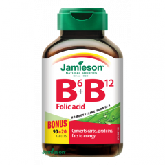 JAMIESON Vitaminy B6 B12 + kyselina listová tbl.110 AKCE