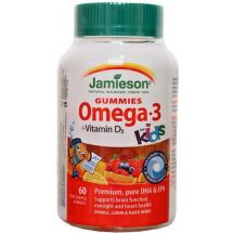 JAMIESON Omega-3 Kids Gummies želatinové pastilky + vitamin D 60ks