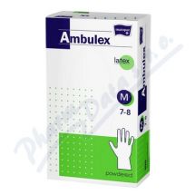 Ambulex rukavice latexove jemné pudrované vel. S, M, L, XL 100ks AKČNÍ CENA DO 31.8.