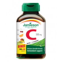 JAMIESON Vitamin C 500mg mix 3 ovocné příchutě 120 tablet 